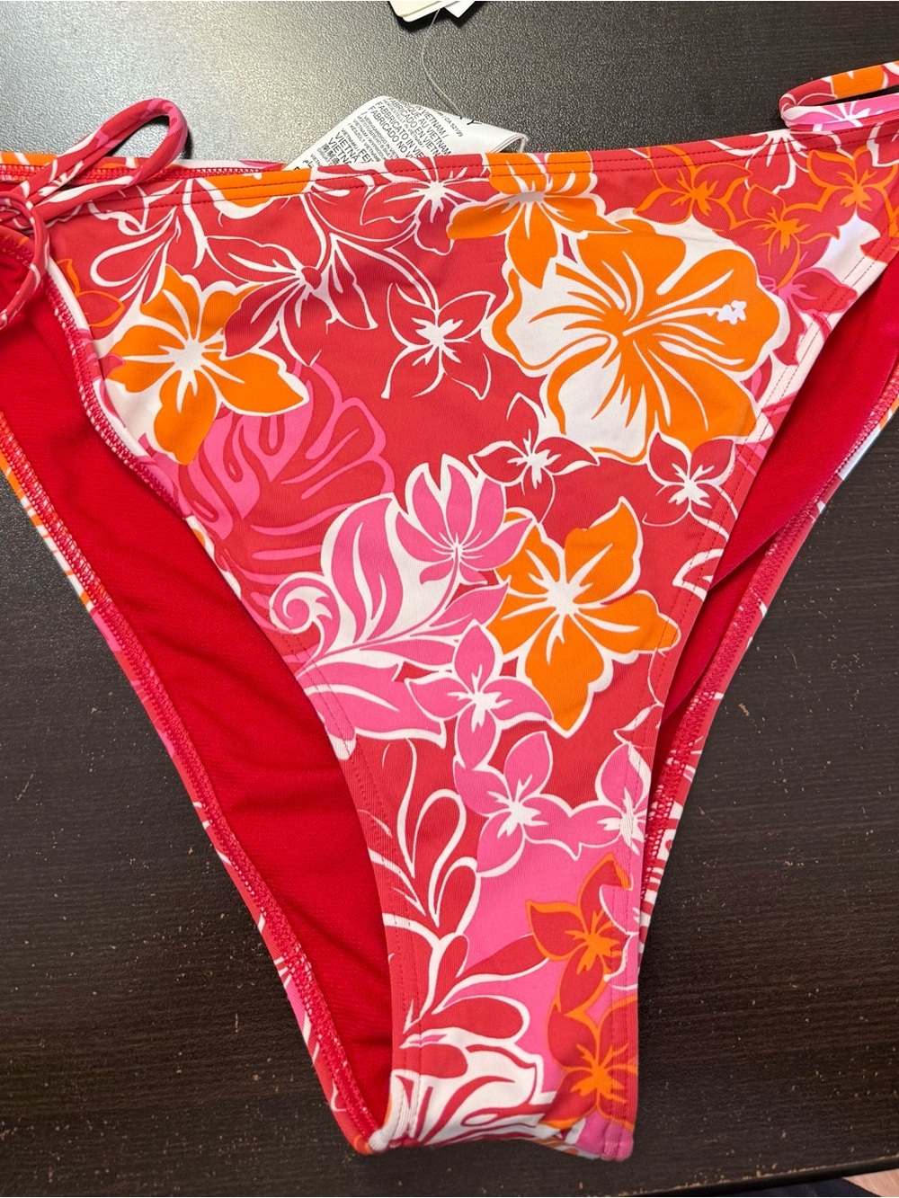 Roxy Floral Tie-Side Bikini Bottom — Pink & Orange